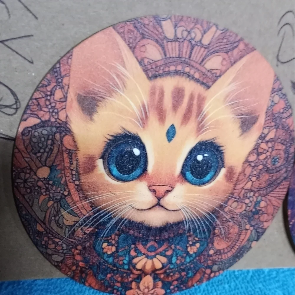 Cute Cat Coasters Set Of 6